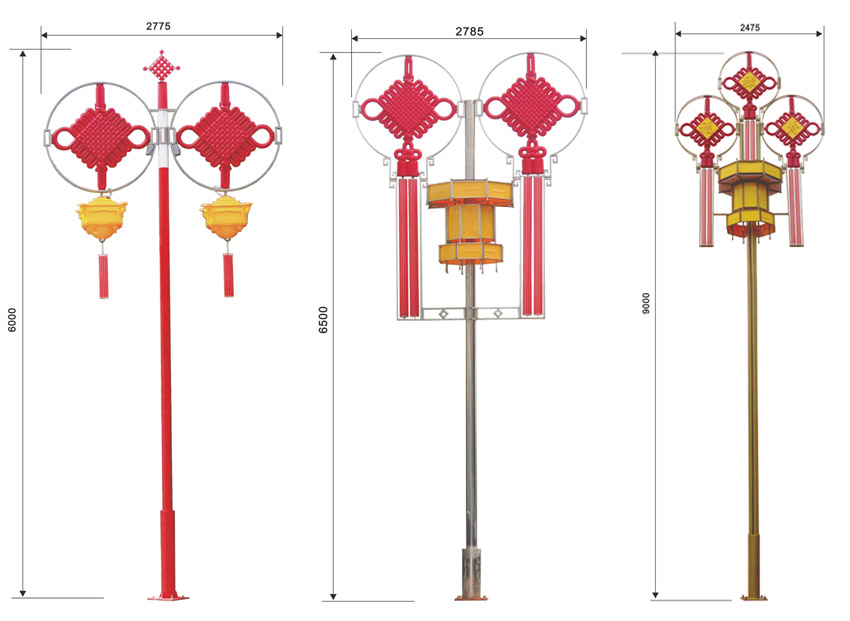 6米、9米高立桿中國結(jié)燈宮燈尺寸圖